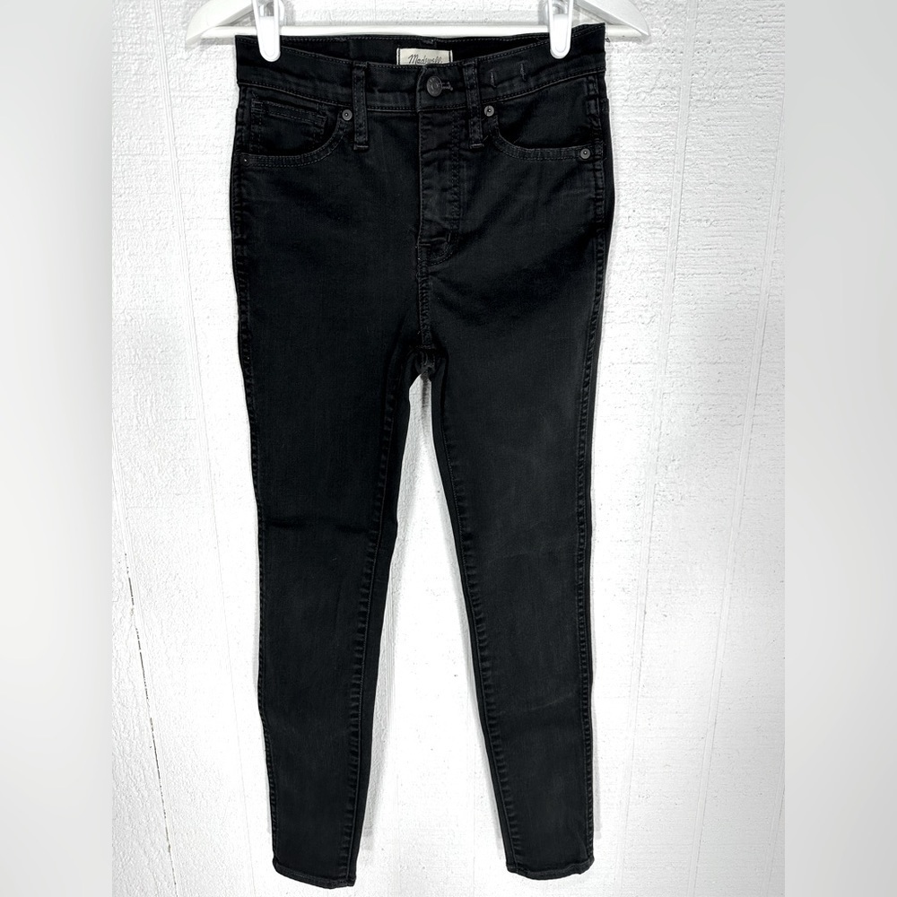 Madewell 10” high rise skinny jeans black wash size 26